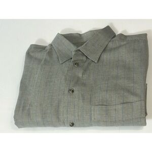 Eton Shirt Mens XL 15 50 Gray Houndstooth Contemporary Long Sleeve Button Down